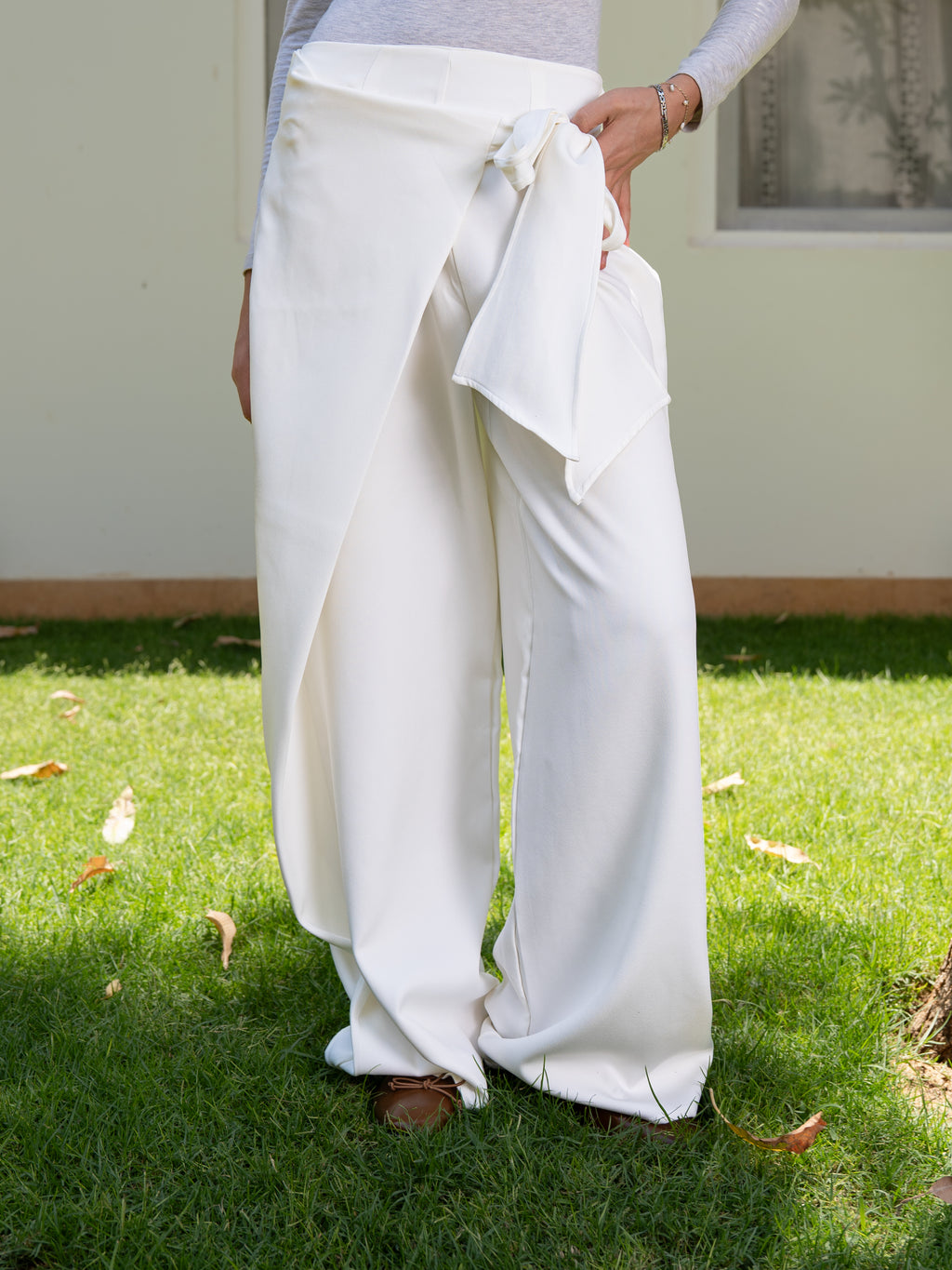 Wrap Trousers in White