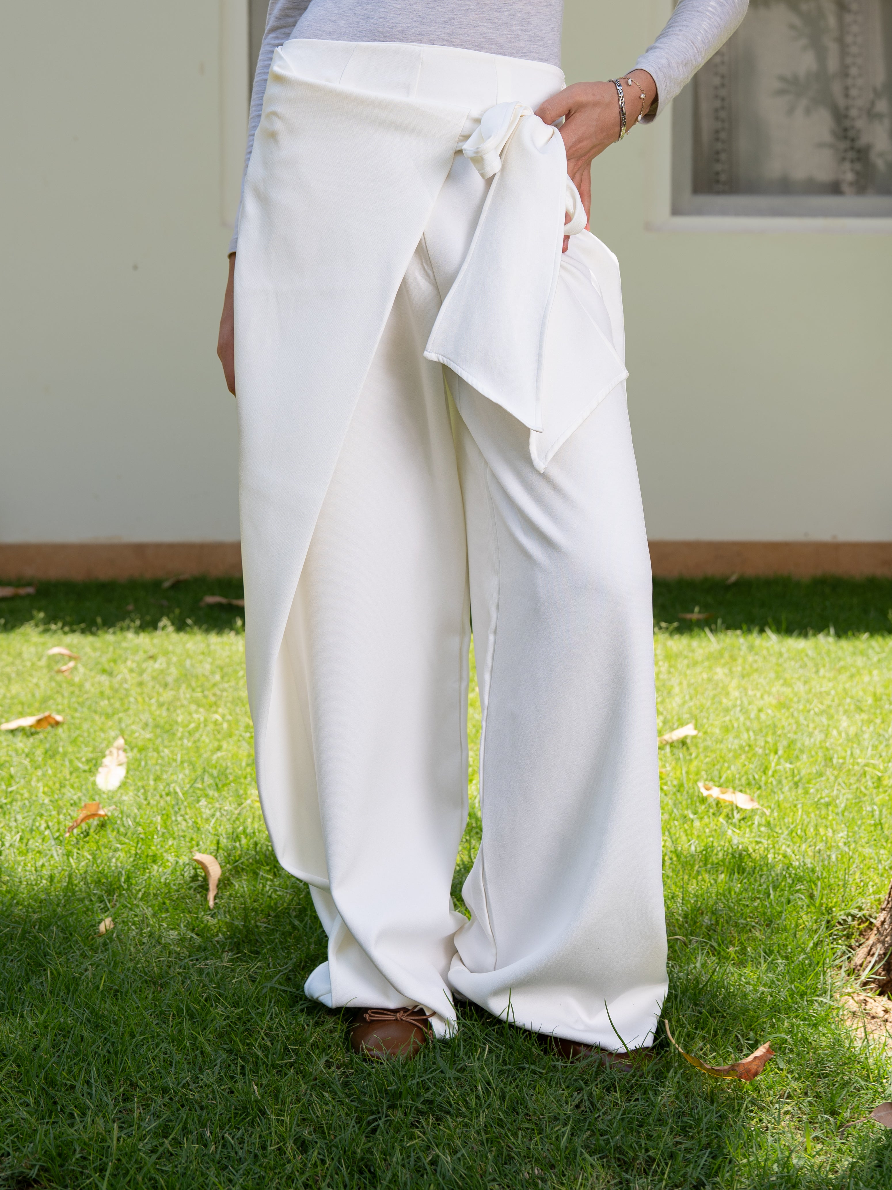 Wrap Trousers in White