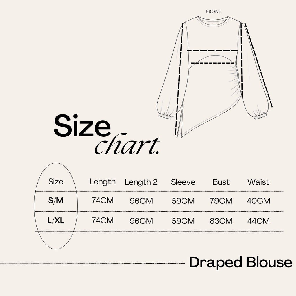 Draped Blouse in Black