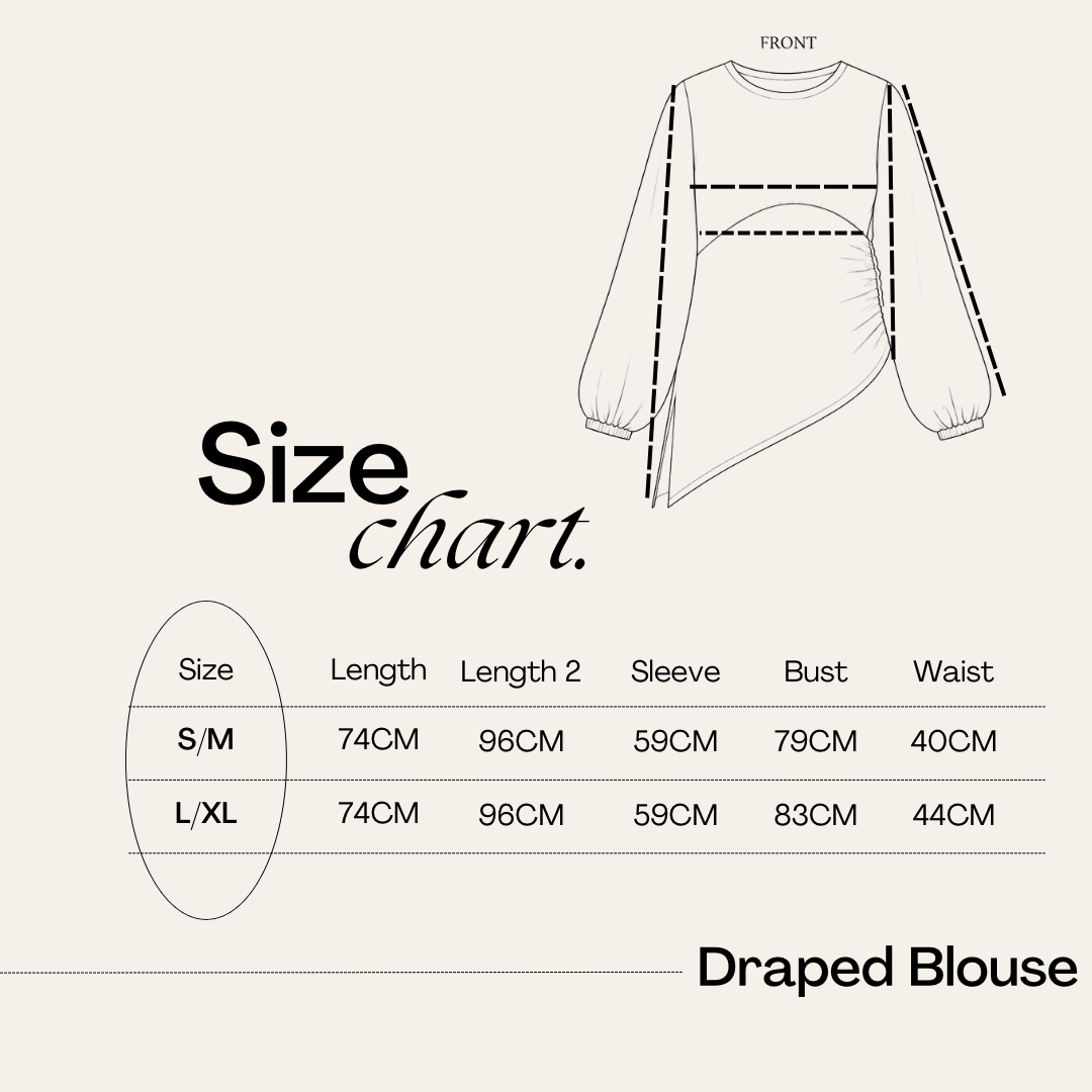 Draped Blouse in Black