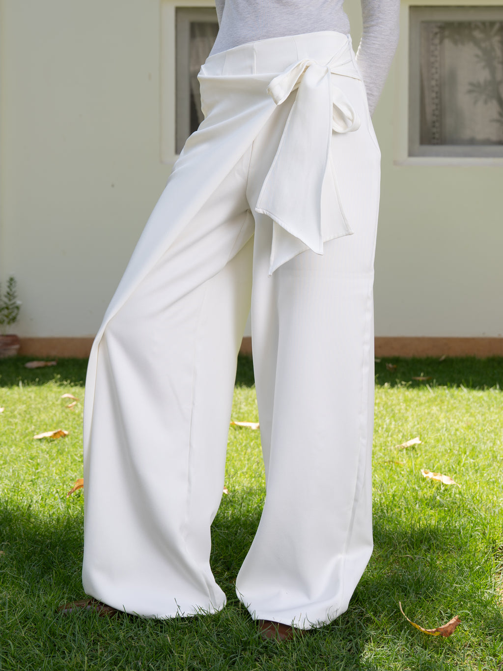 Wrap Trousers in White