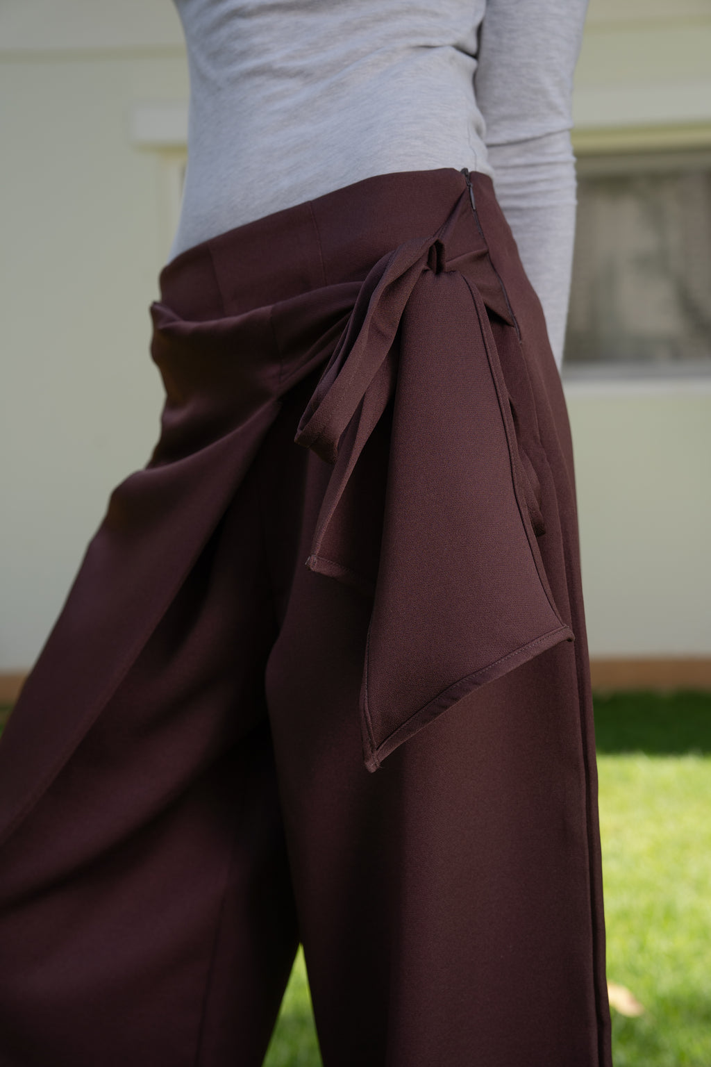 Wrap Trousers in Brown