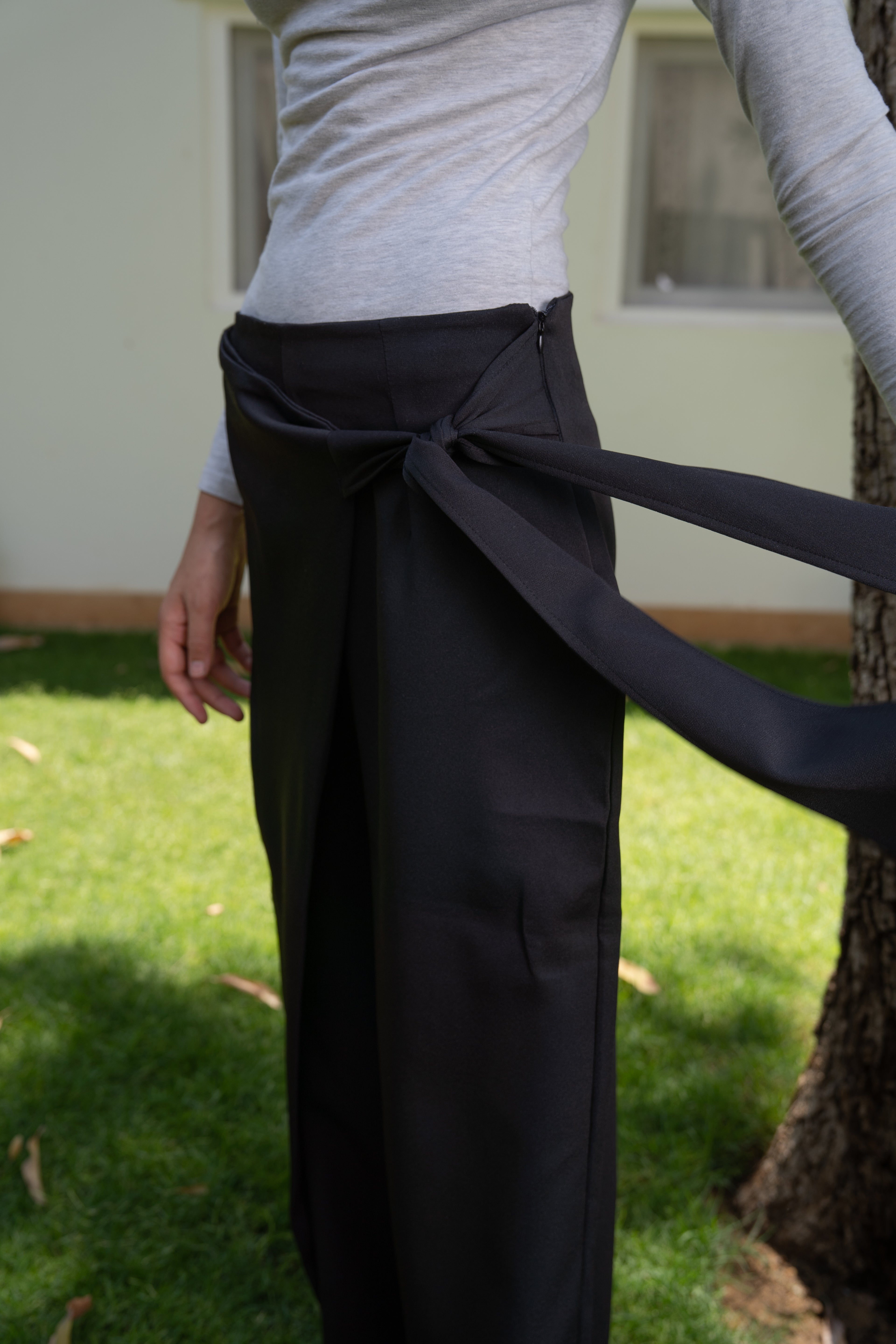 Wrap Trousers in Black