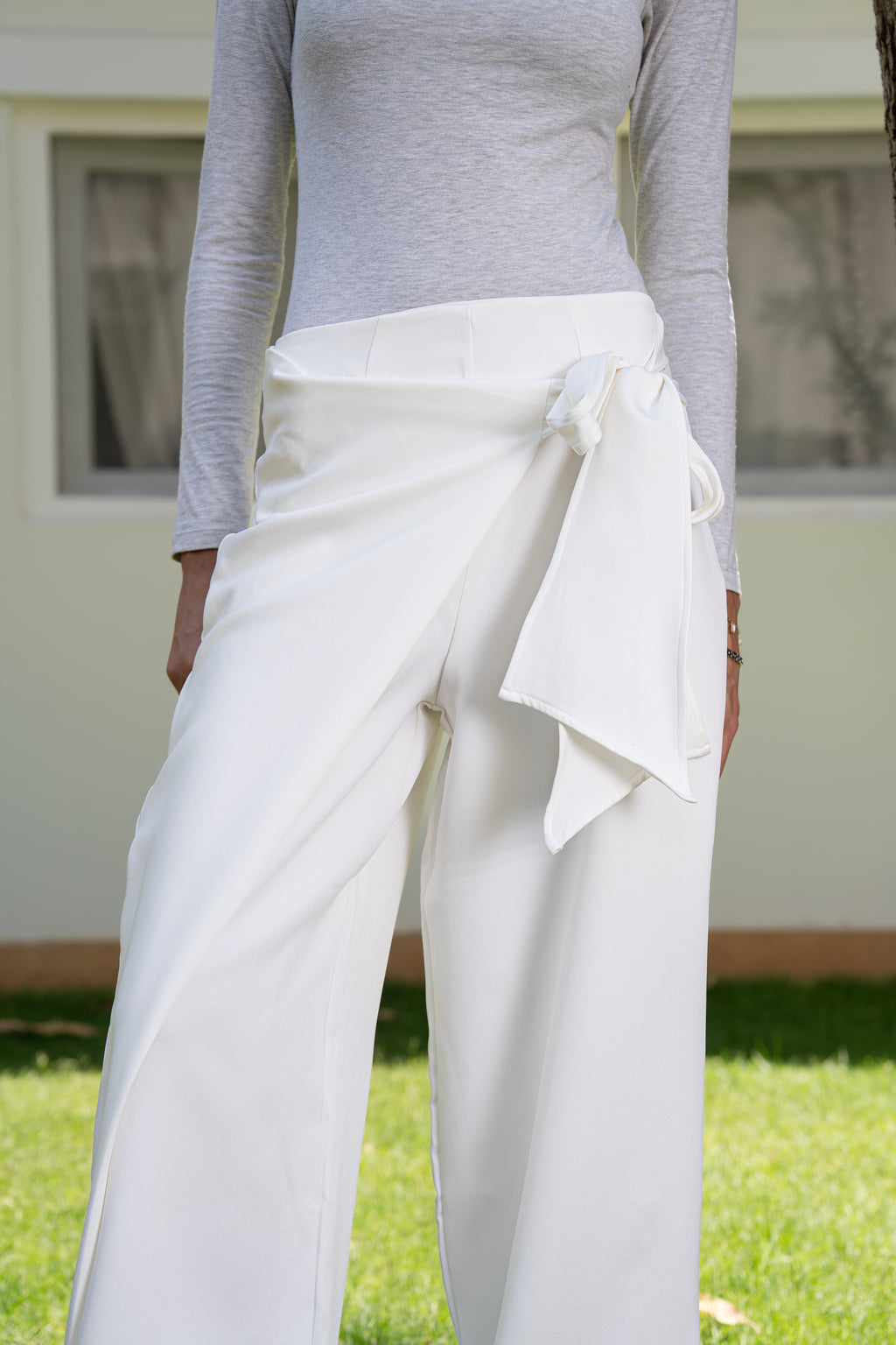 Wrap Trousers in White