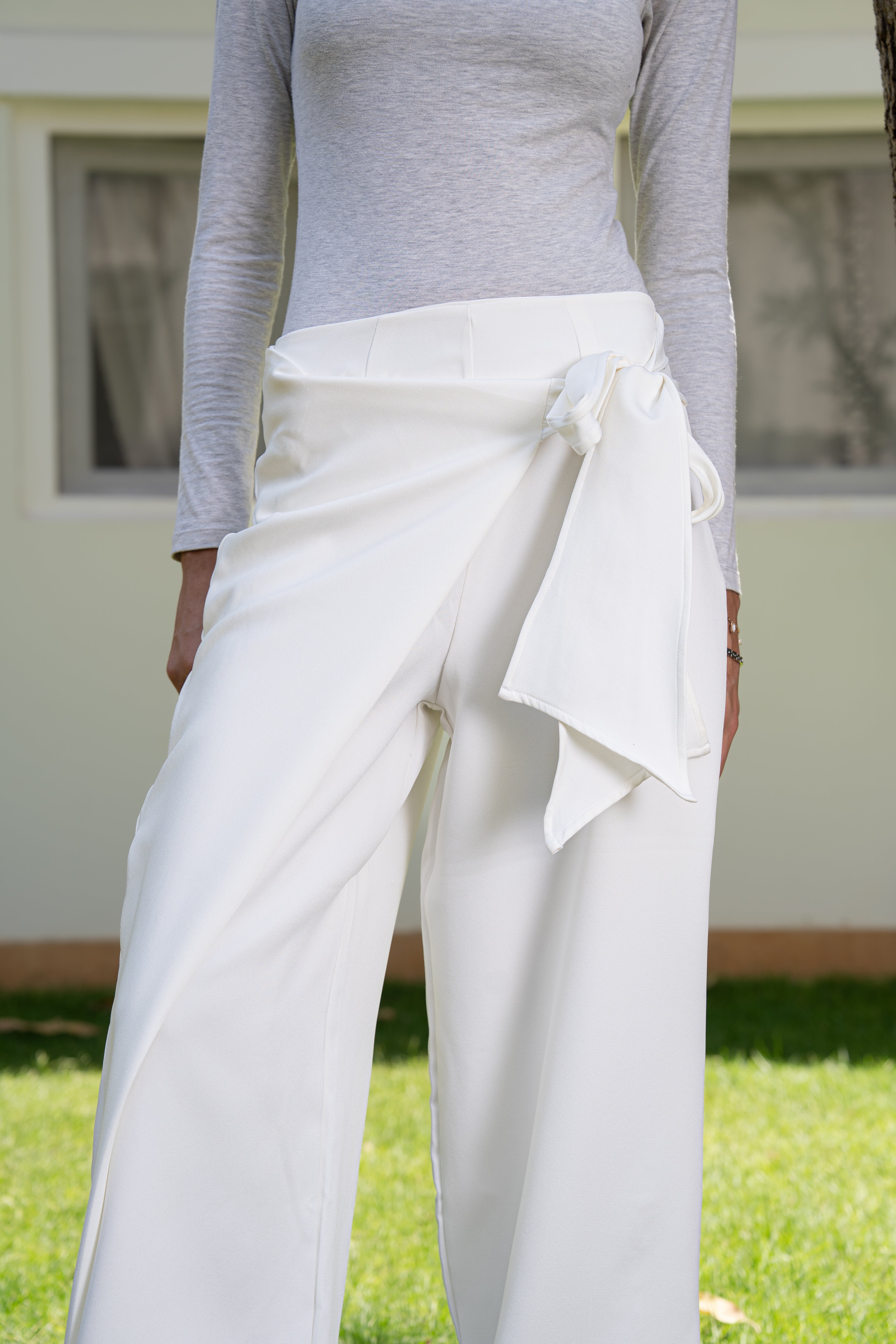 Wrap Trousers in White