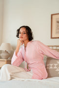 Cinched Linen Shirt in Powder Pink