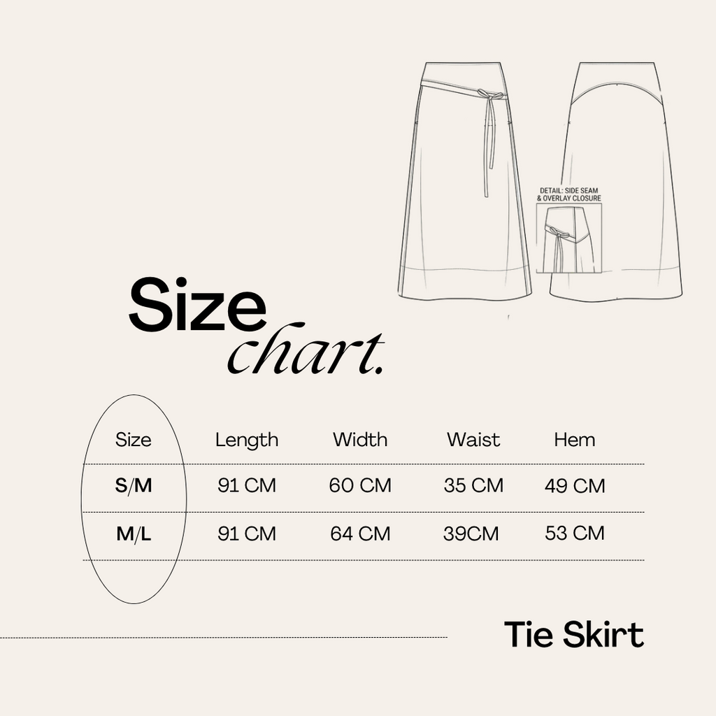 Asymmetrical Tie Skirt in Poplin