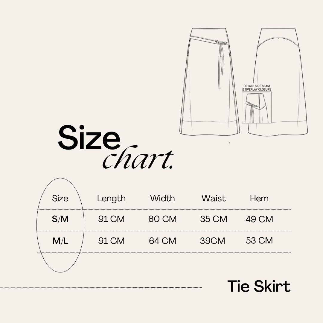 Asymmetrical Tie Skirt in Poplin