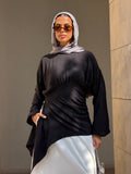 Draped Blouse in Black