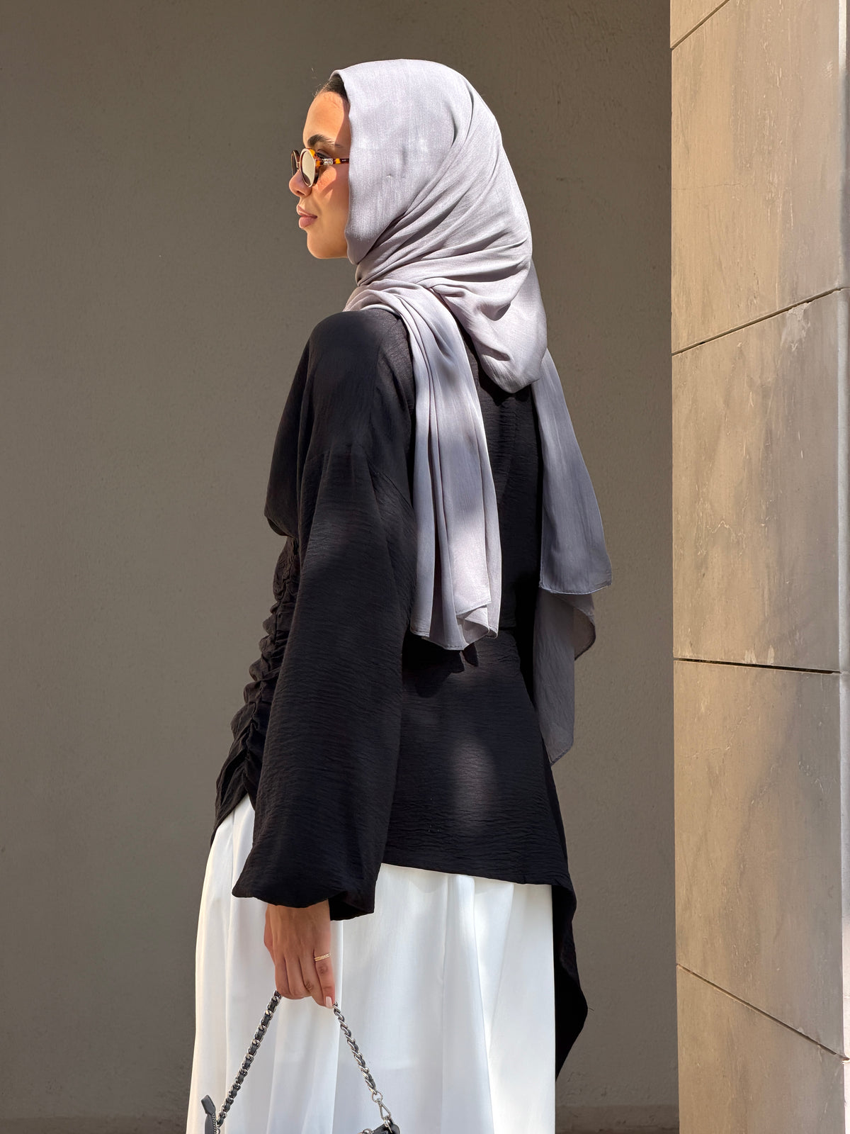 Draped Blouse in Black