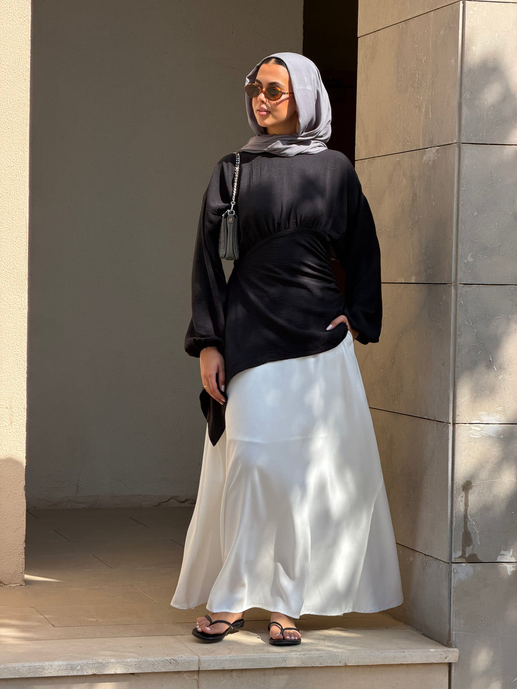 Draped Blouse in Black
