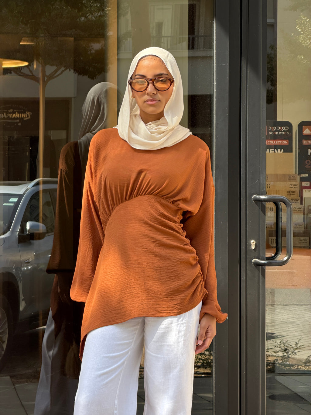 Draped Blouse in Copper