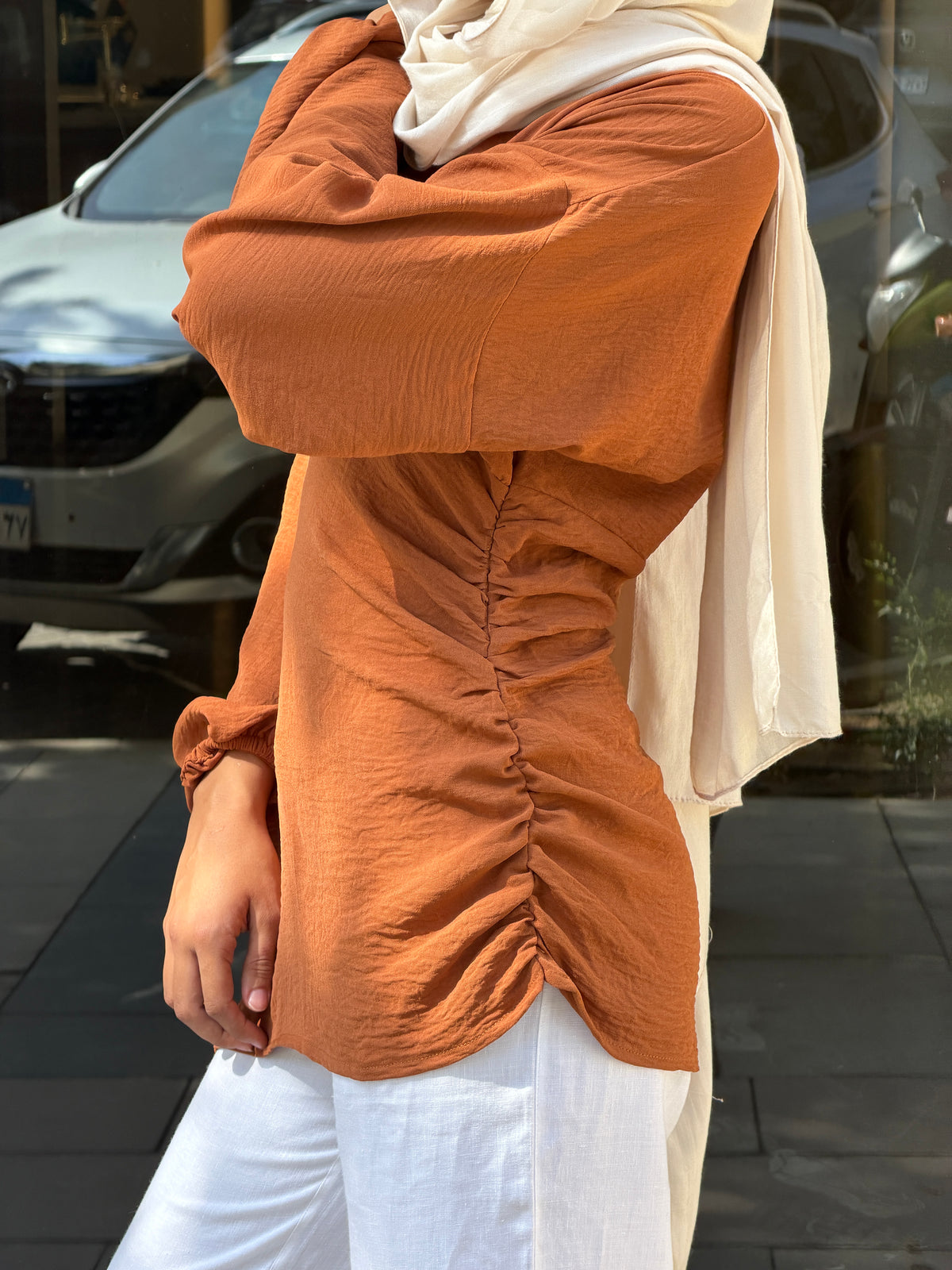 Draped Blouse in Copper