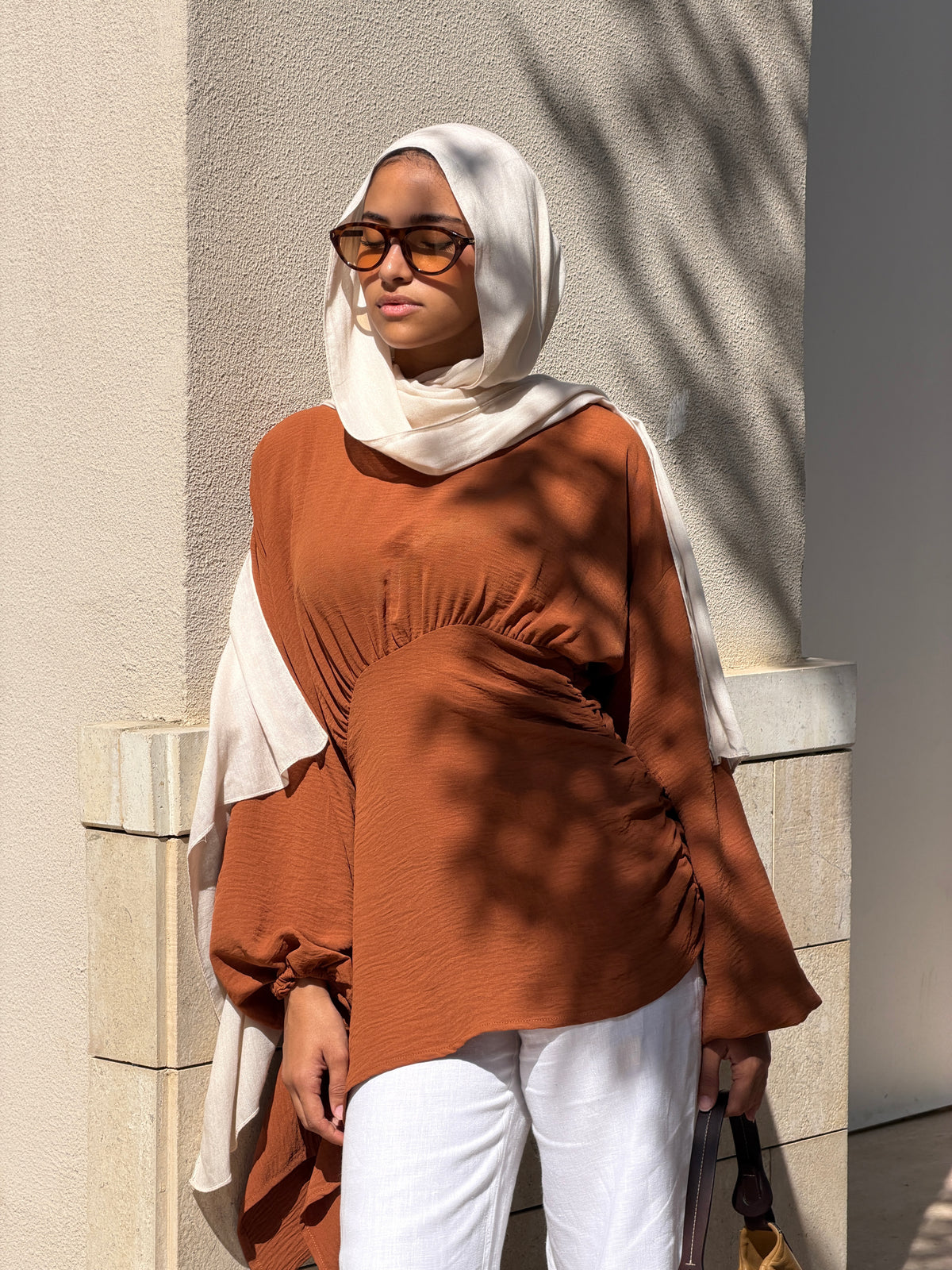 Draped Blouse in Copper